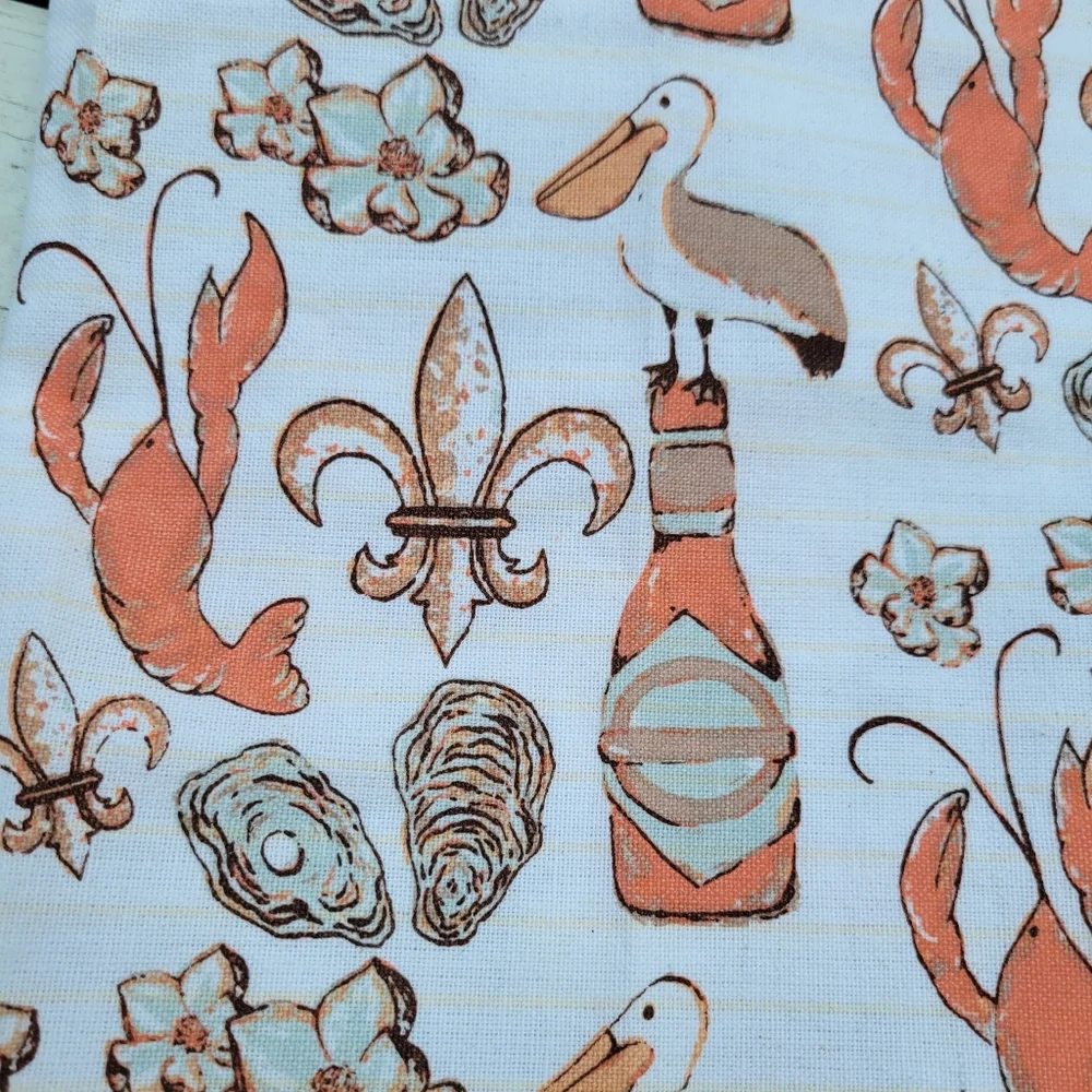 Seafood Tea Towel ~ The Royal Standard ~ Cajun ~ Nautical ~ Pelican ~ Oyster ~